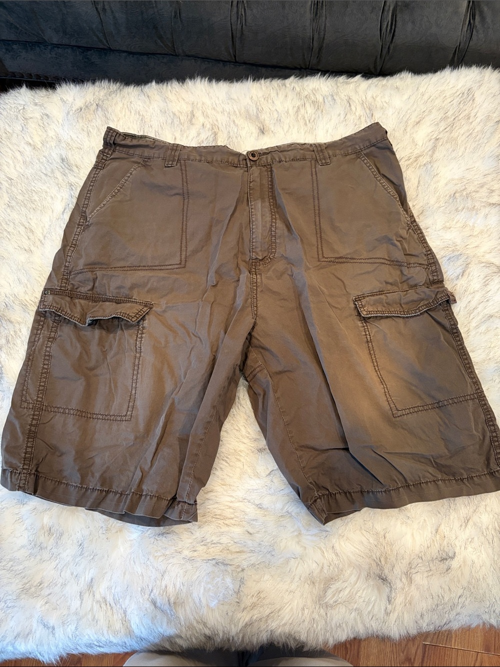 Paper Denim & Cloth Men's Brown Cargo Shorts - Utility Pockets